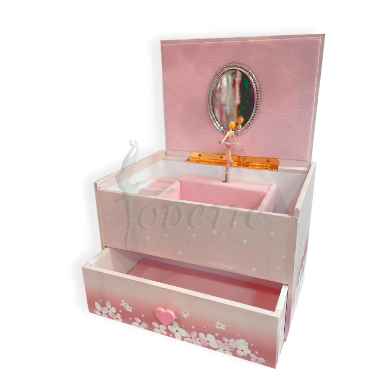 Musical box with ballerinas with drawer