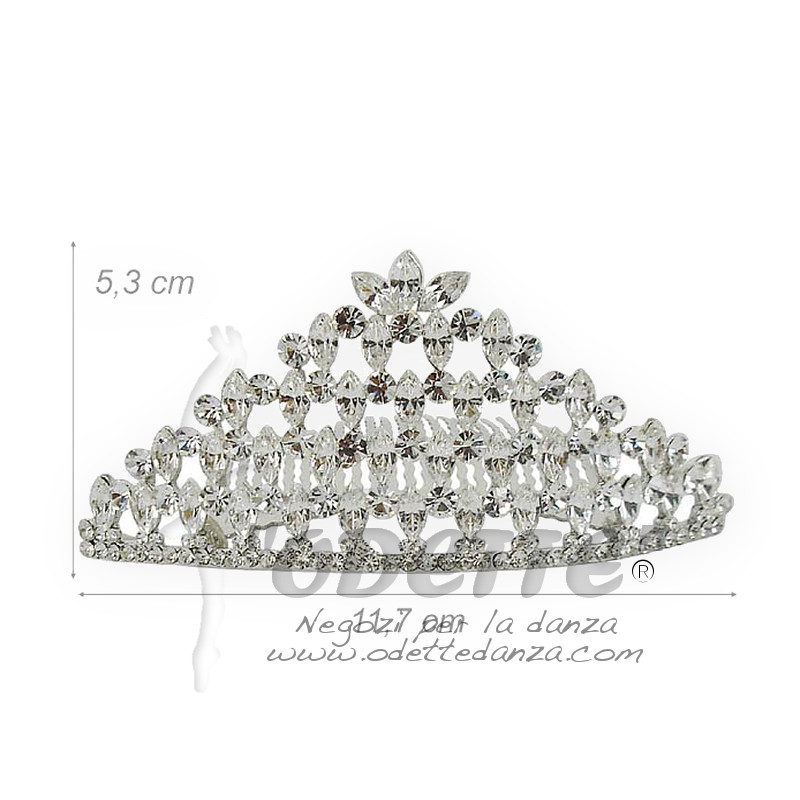 Crystal silver tiara comb